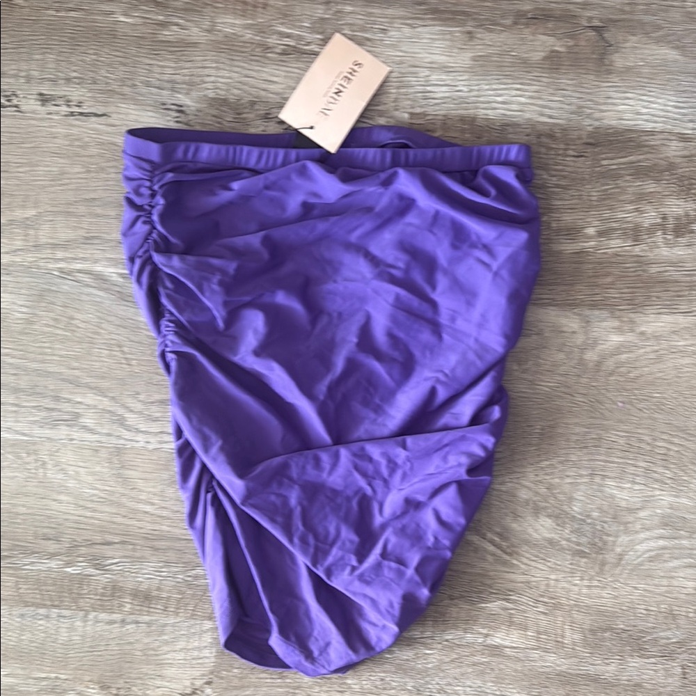 SHEIN Vibrant Purple Gathered Skirt
